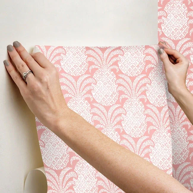 York Wallcoverings Colony Club Shell Pink Peel & Stick Wallpaper - SKU PSW1391RL