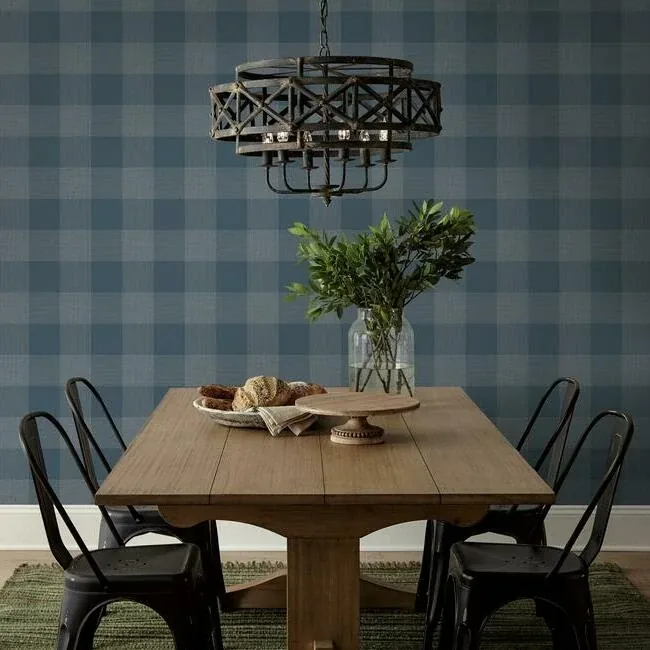 York Wallcoverings Common Thread Navy & White Wallpaper - SKU ME1522