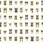 York Wallcoverings Cool Cats Grey & Gold Peel & Stick Wallpaper - SKU PSW1464RL