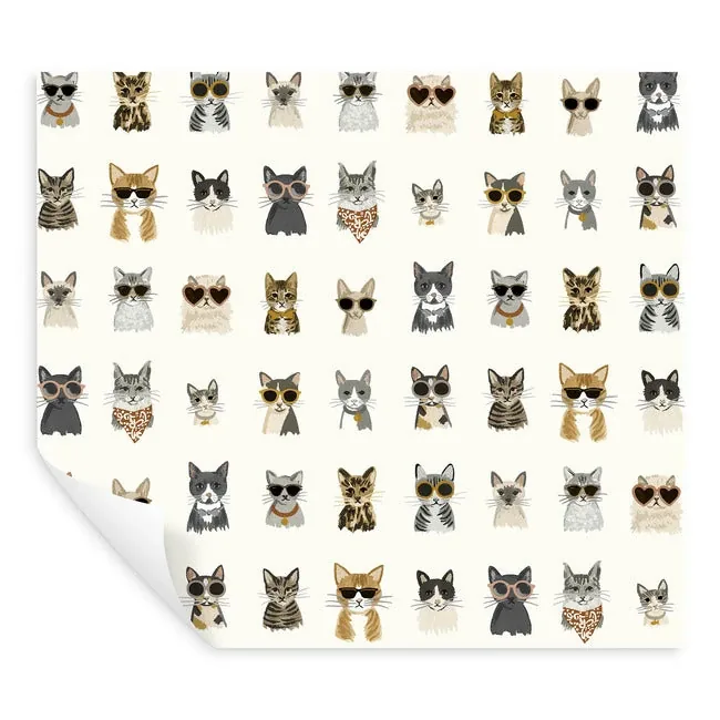 York Wallcoverings Cool Cats Grey & Gold Peel & Stick Wallpaper - SKU PSW1464RL