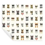 York Wallcoverings Cool Cats Multi White Peel & Stick Wallpaper - SKU PSW1463RL