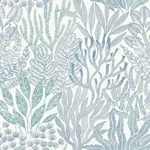 York Wallcoverings Coral Leaves Blue & Aqua Wallpaper - SKU RT7804