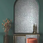 York Wallcoverings Coral Leaves Blue & Aqua Wallpaper - SKU RT7804