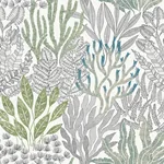 York Wallcoverings Coral Leaves Blue & Green Wallpaper - SKU RT7803