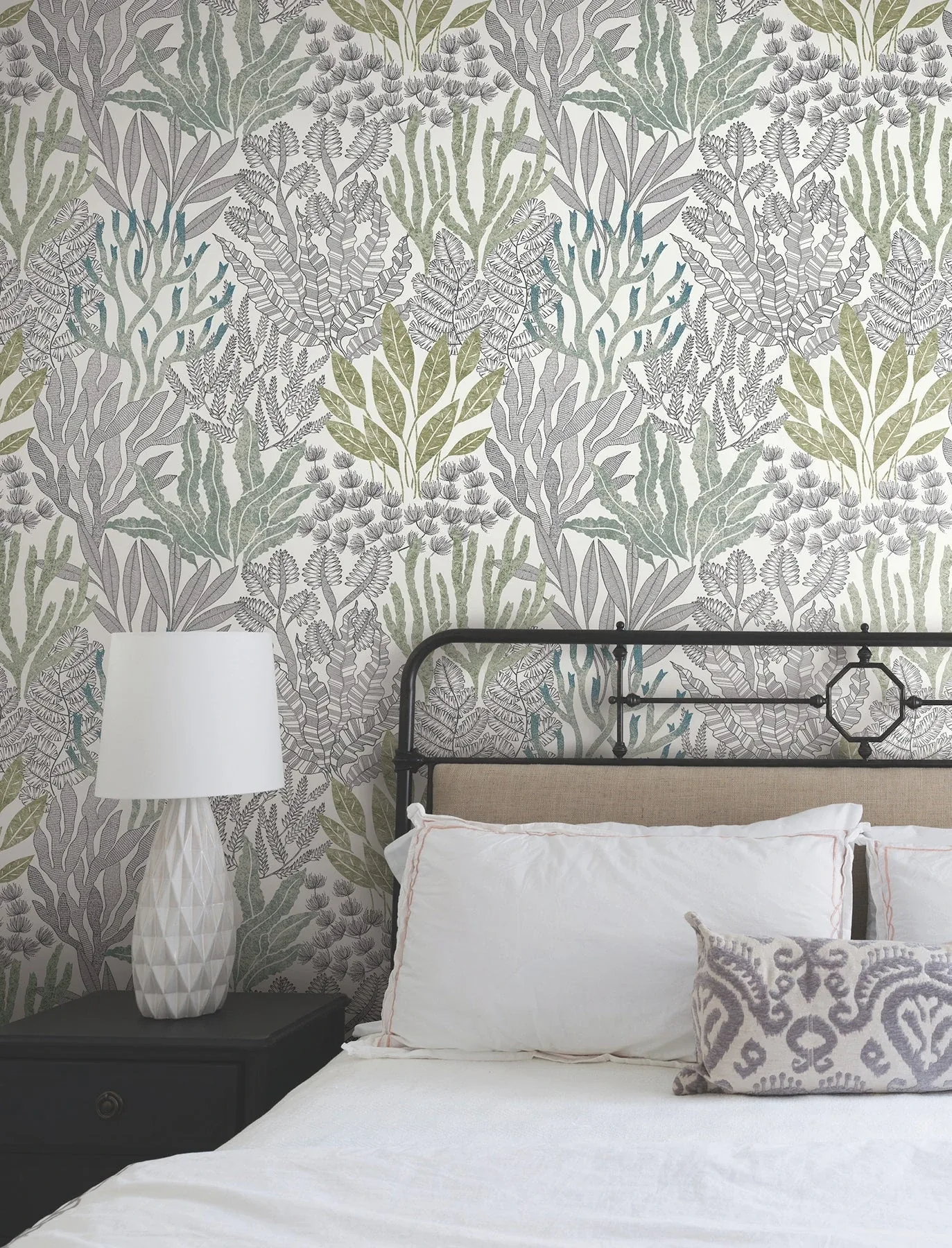 York Wallcoverings Coral Leaves Blue & Green Wallpaper - SKU RT7803