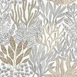 York Wallcoverings Coral Leaves Taupe & Black Wallpaper - SKU RT7802