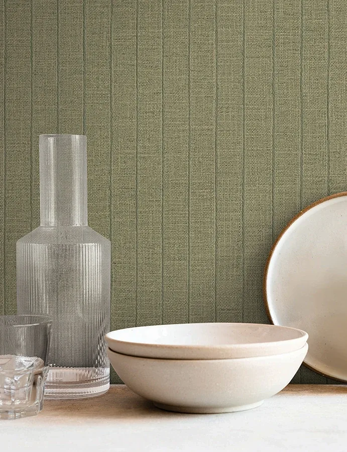 York Wallcoverings Cording Stripe Moss Wallpaper - SKU SI26123