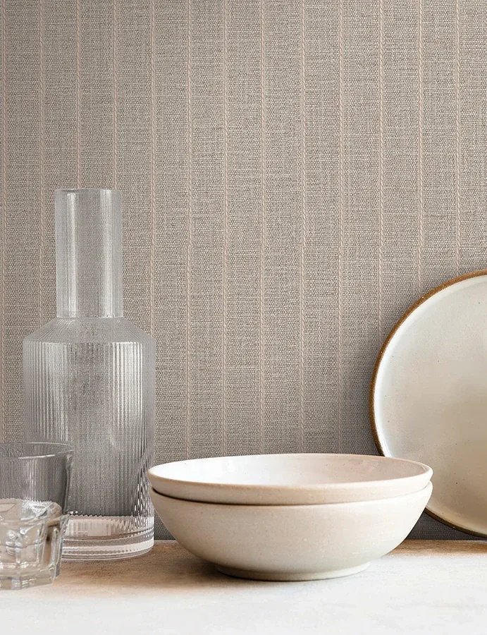 York Wallcoverings Cording Stripe Smoke Wallpaper - SKU SI26124