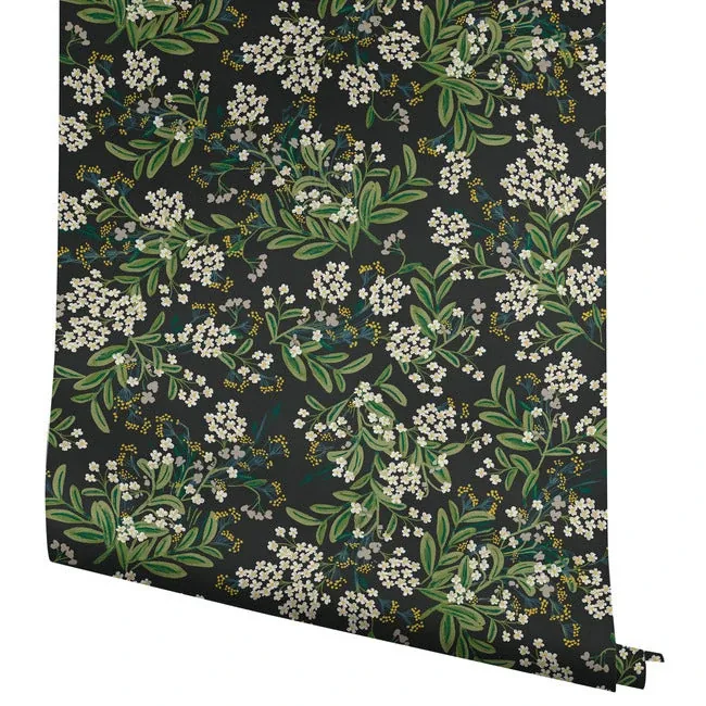 York Wallcoverings Cornflower Black & Green Wallpaper - SKU RP7384