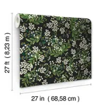 York Wallcoverings Cornflower Black & Green Wallpaper - SKU RP7384