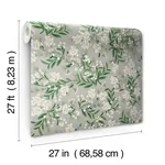 York Wallcoverings Cornflower Grey & Green Wallpaper - SKU RP7383