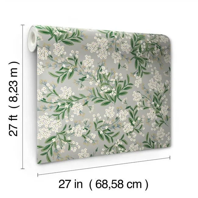 York Wallcoverings Cornflower Grey & Green Wallpaper - SKU RP7383