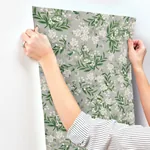York Wallcoverings Cornflower Grey & Green Wallpaper - SKU RP7383