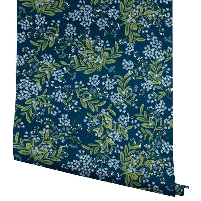 York Wallcoverings Cornflower Purple & Green Wallpaper - SKU RP7385