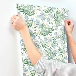 York Wallcoverings Cornflower White & Green Wallpaper - SKU RP7382