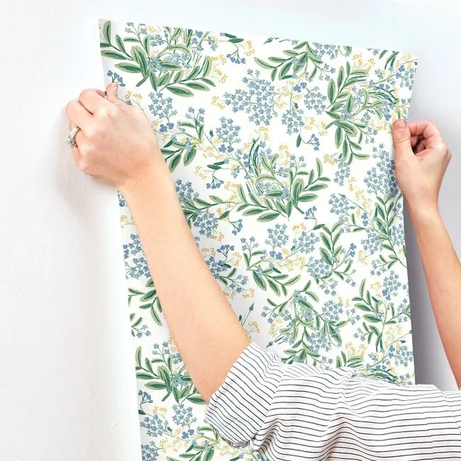 York Wallcoverings Cornflower White & Green Wallpaper - SKU RP7382
