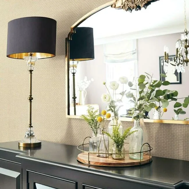 York Wallcoverings Cottage Basket Gold Metallic Wallpaper - SKU TL1902