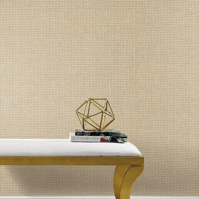 York Wallcoverings Cottage Basket Gold Metallic Wallpaper - SKU TL1902