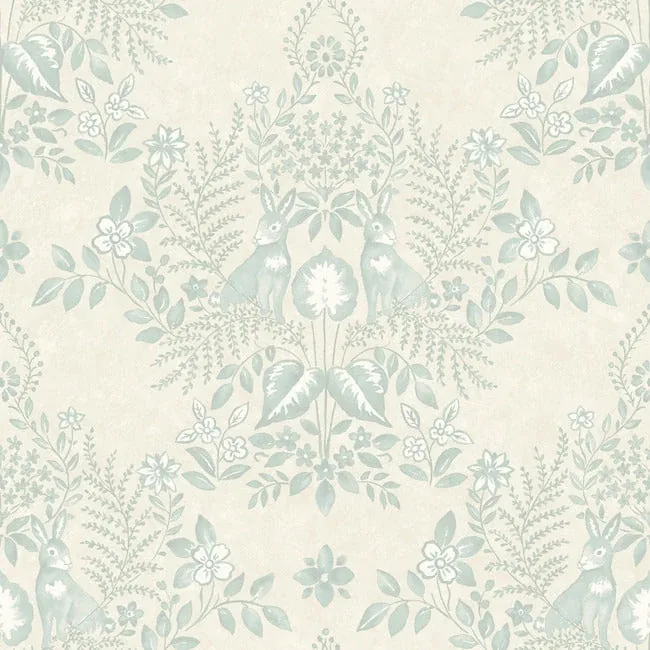 PSW1435RL | Cottontail Toile Vintage Duck Egg Peel & Stick Wallpaper
