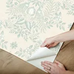 York Wallcoverings Cottontail Toile Vintage Duck Egg Peel & Stick Wallpaper - SKU PSW1435RL