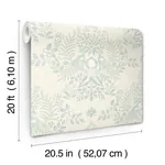 York Wallcoverings Cottontail Toile Vintage Duck Egg Peel & Stick Wallpaper - SKU PSW1435RL