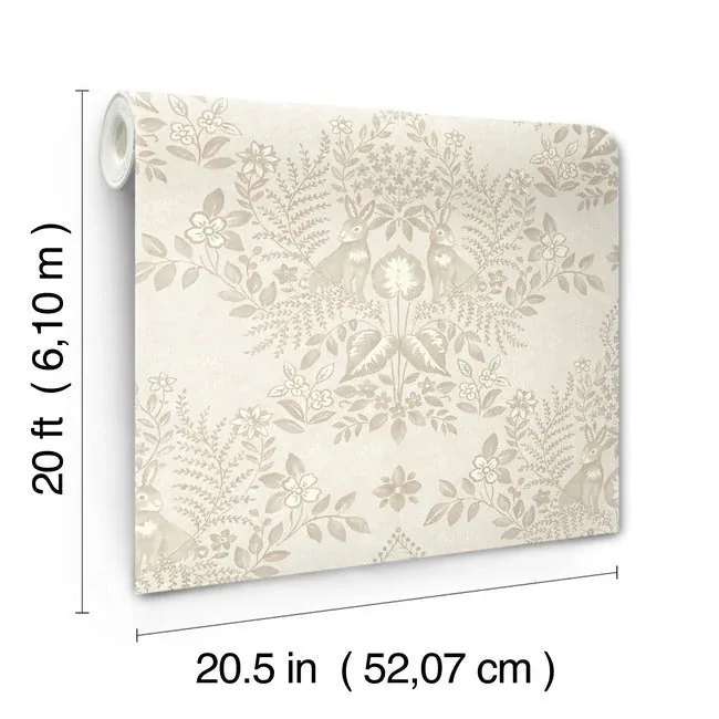 York Wallcoverings Cottontail Toile Wicker Peel & Stick Wallpaper - SKU PSW1434RL