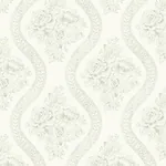 York Wallcoverings Coverlet Floral Grey & Off White Wallpaper - SKU MH1595