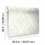 York Wallcoverings Coverlet Floral Grey & Off White Wallpaper - SKU MH1595