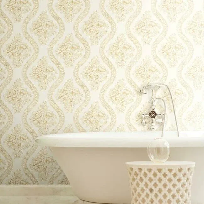 York Wallcoverings Coverlet Floral Yellow Wallpaper - SKU MH1602