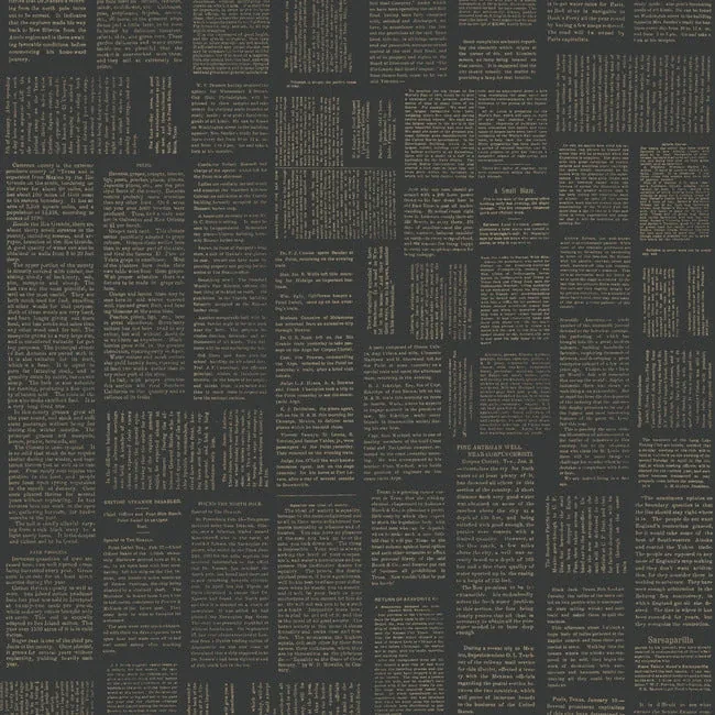 PSW1496RL | Crafted Editorial Black & Gold Metallic Wallpaper