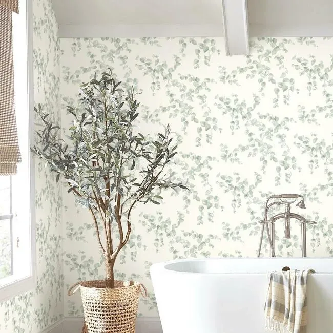 York Wallcoverings Creeping Fig Vine Sage Wallpaper - SKU FH4037