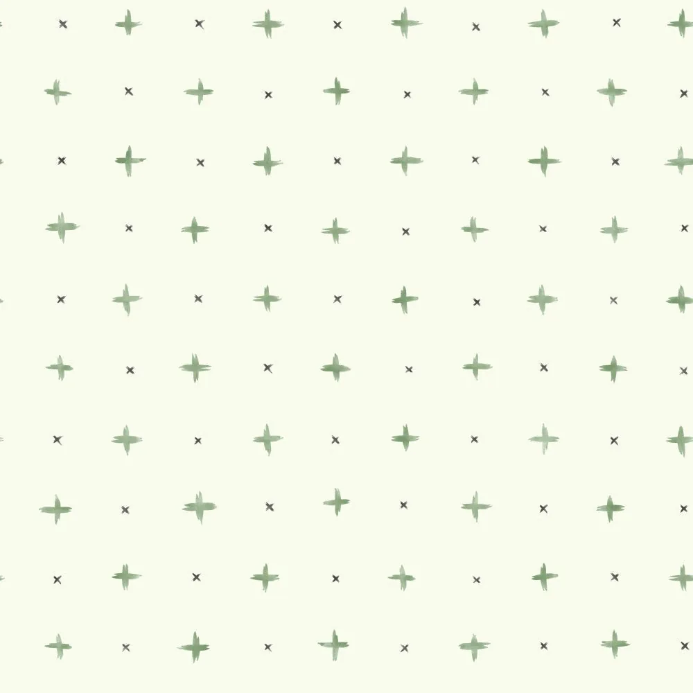 MK1102 | Cross Stitch Green Wallpaper