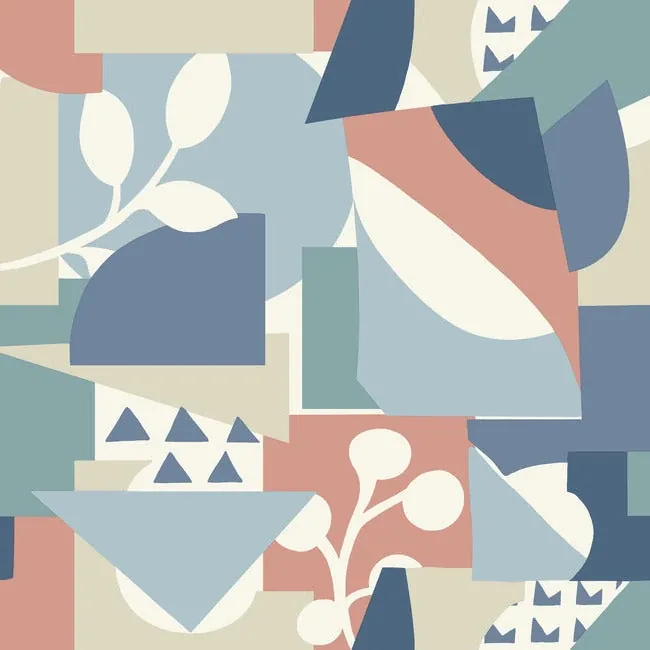 York Wallcoverings Cut Outs Blue Wallpaper - SKU OI0674