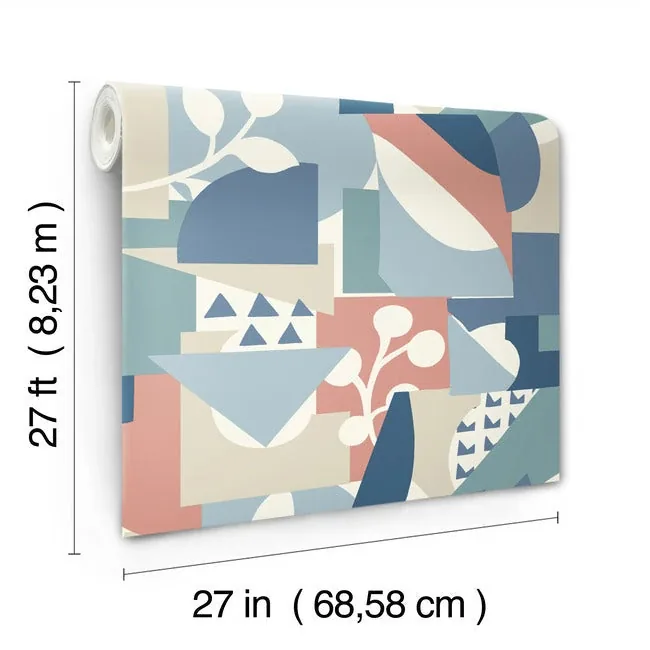 York Wallcoverings Cut Outs Blue Wallpaper | Wallpaper Twins York Wallcoverings Cut Outs Blue Wallpaper - SKU OI0674