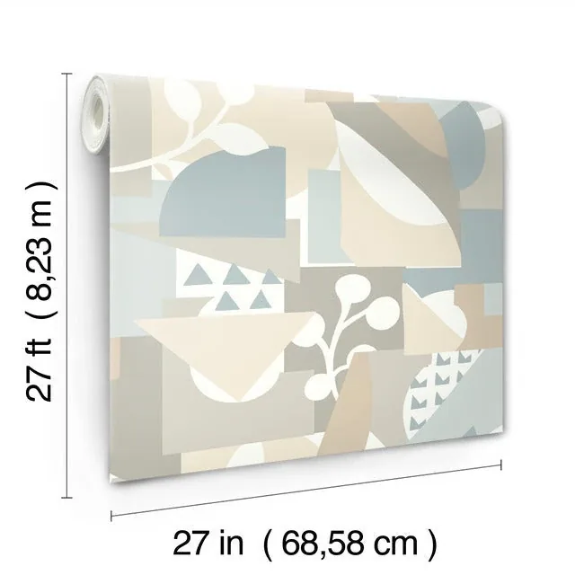 York Wallcoverings Cut Outs Sky Blue Wallpaper - SKU OI0673