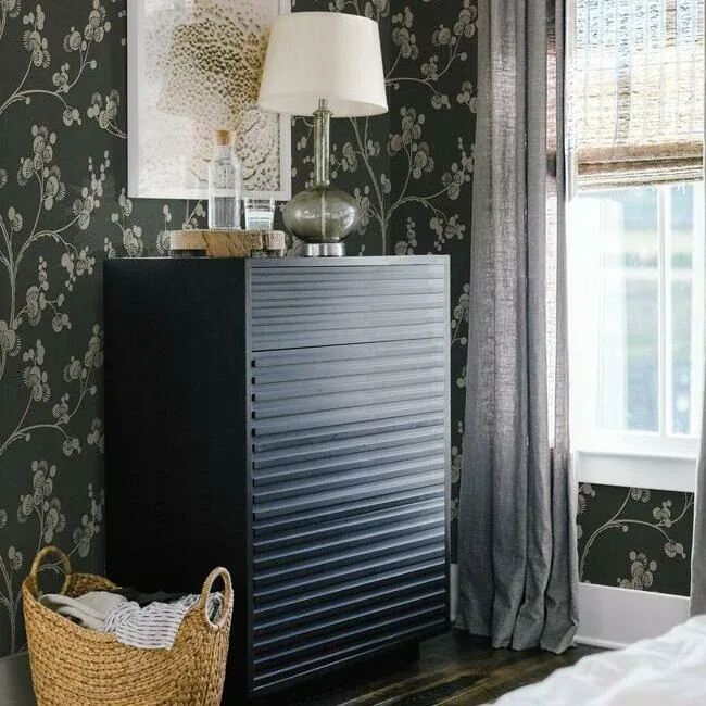 York Wallcoverings Dahlia Trail Black & Taupe Wallpaper - SKU SS2502