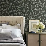 York Wallcoverings Dahlia Trail Black & Taupe Wallpaper - SKU SS2502
