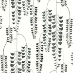 York Wallcoverings Deco Wisteria Black Metallic Wallpaper - SKU BW3943