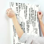 York Wallcoverings Deco Wisteria Black Metallic Wallpaper - SKU BW3943