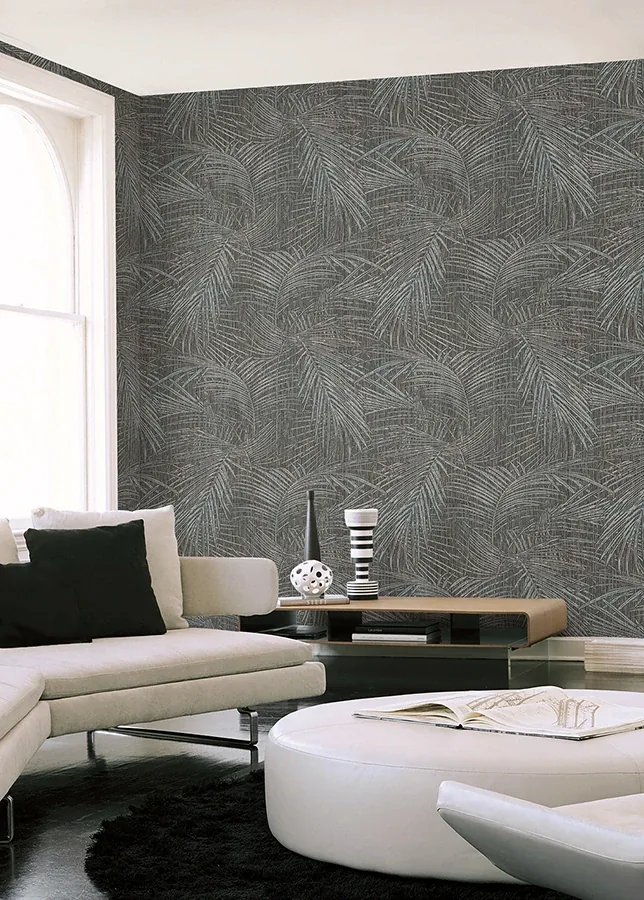 York Wallcoverings Della Palm Blue Multi Wallpaper | Wallpaper Twins York Wallcoverings Della Palm Blue Multi Wallpaper - SKU SI50610