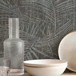 York Wallcoverings Della Palm Blue Multi Wallpaper | Wallpaper Twins York Wallcoverings Della Palm Blue Multi Wallpaper - SKU SI50610