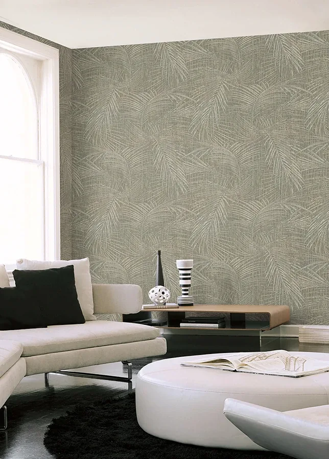 York Wallcoverings Della Palm Dark Taupe Wallpaper | Wallpaper Twins York Wallcoverings Della Palm Dark Taupe Wallpaper - SKU SI50612