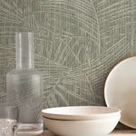 York Wallcoverings Della Palm Dark Taupe Wallpaper | Wallpaper Twins York Wallcoverings Della Palm Dark Taupe Wallpaper - SKU SI50612