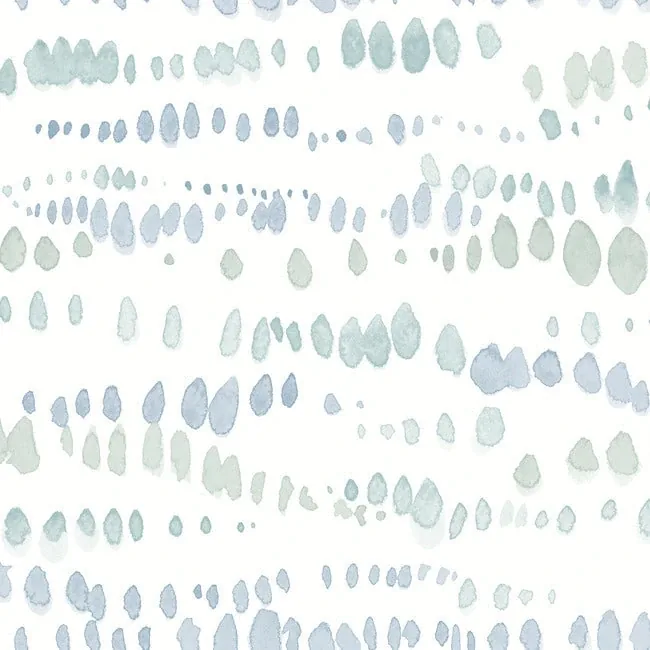 York Wallcoverings Dewdrops Blue Wallpaper - SKU AG2045