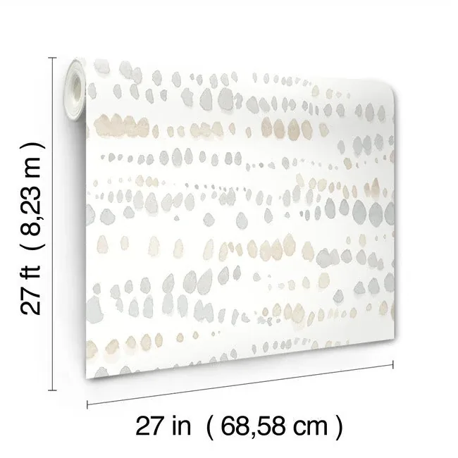 York Wallcoverings Dewdrops Neutral Wallpaper | Wallpaper Twins York Wallcoverings Dewdrops Neutral Wallpaper - SKU AG2048