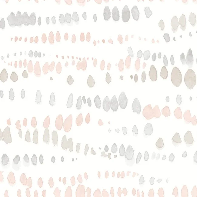 York Wallcoverings Dewdrops Pink & Grey Wallpaper - SKU AG2047