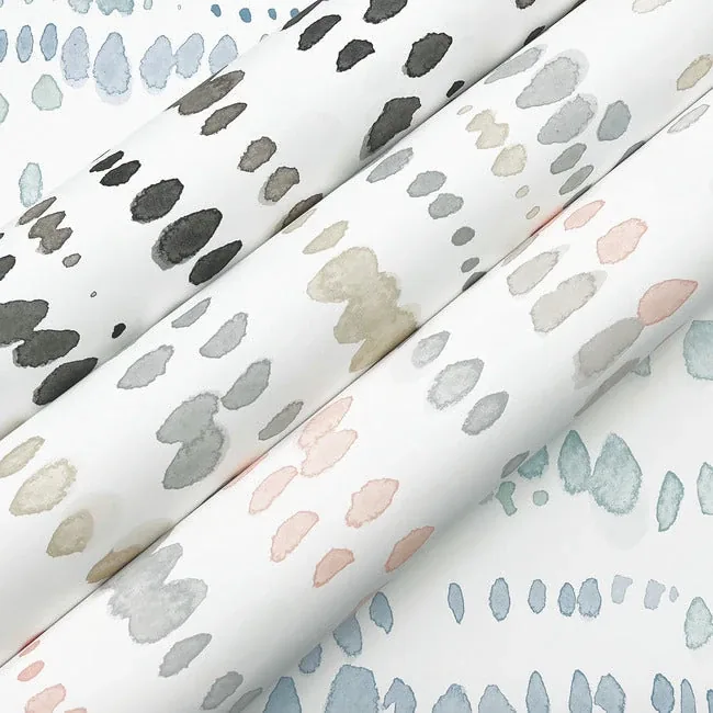 York Wallcoverings Dewdrops Pink & Grey Wallpaper - SKU AG2047