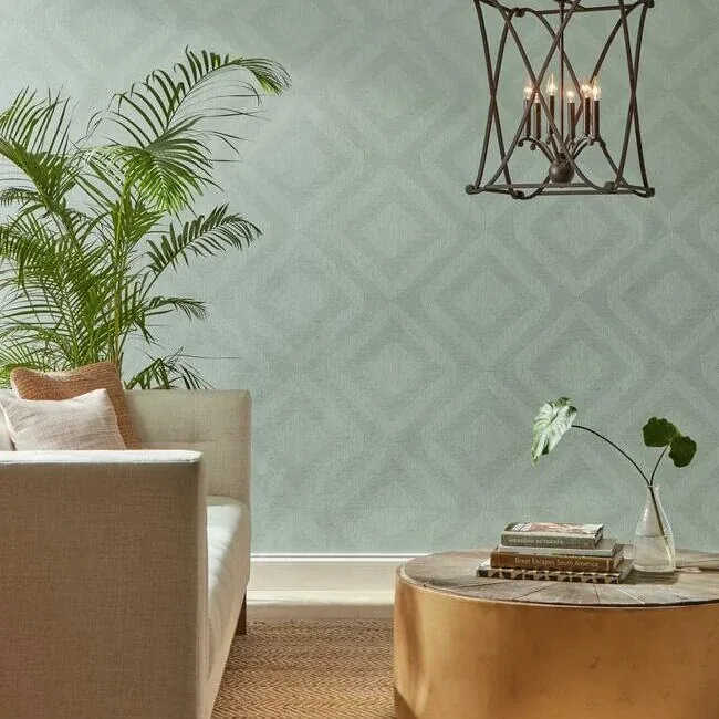 York Wallcoverings Diamond Channel Green Wallpaper - SKU TL1989