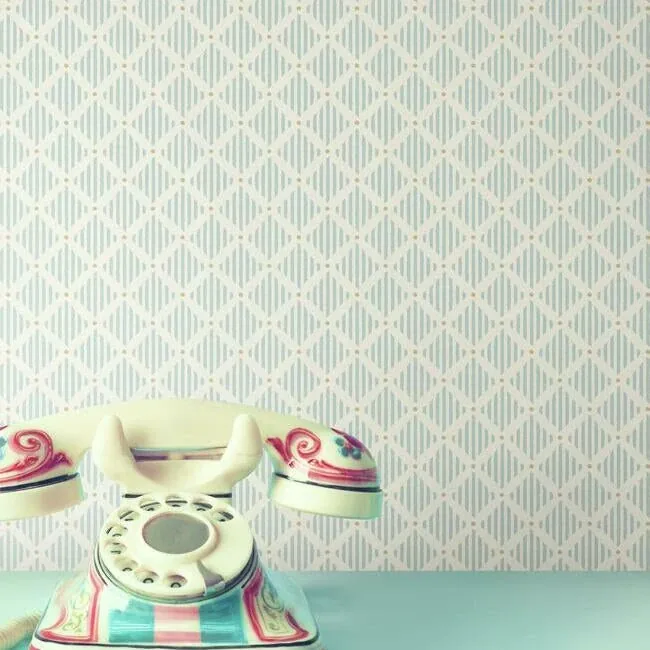 York Wallcoverings Diamond Gate Blue & Taupe Wallpaper | Wallpaper Twins York Wallcoverings Diamond Gate Blue & Taupe Wallpaper - SKU GR6001