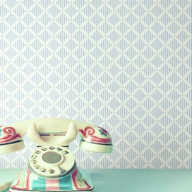York Wallcoverings Diamond Gate Blue & White Wallpaper - SKU GR6005